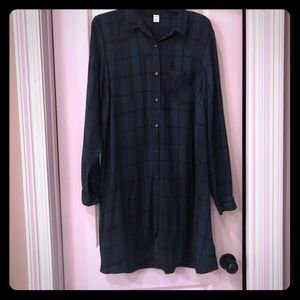 Old Navy Green & Black Shirt Dress size XL-Tall